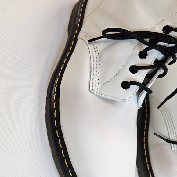 $170 Dr Martens 1460 Mens Size 13 Zavala Lace Up White Leather Combat Boots - Picture 3 of 11